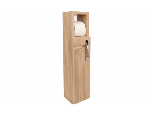 Houten toiletrolhouder "Star" - 15 x 12 x 65 cm - Bruin
