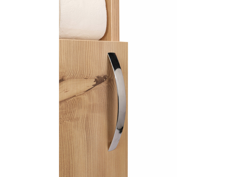 Houten toiletrolhouder "Star" - 15 x 12 x 65 cm - Bruin