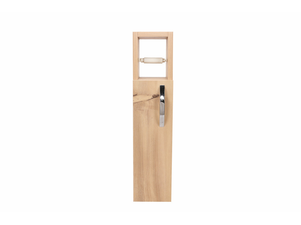 Houten toiletrolhouder "Star" - 15 x 12 x 65 cm - Bruin