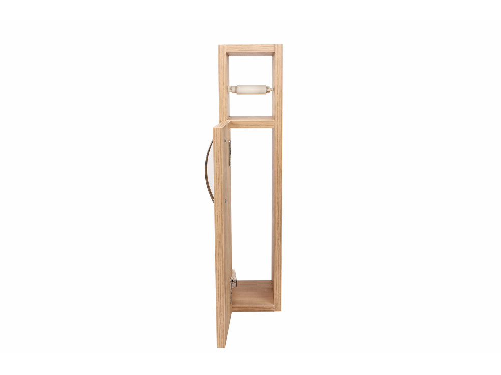 Houten toiletrolhouder "Star" - 15 x 12 x 65 cm - Bruin
