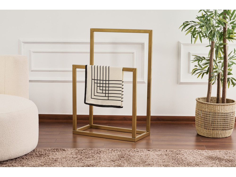 Gediz" metalen handdoekenrek - 25 x 60 x 90 cm - Goud