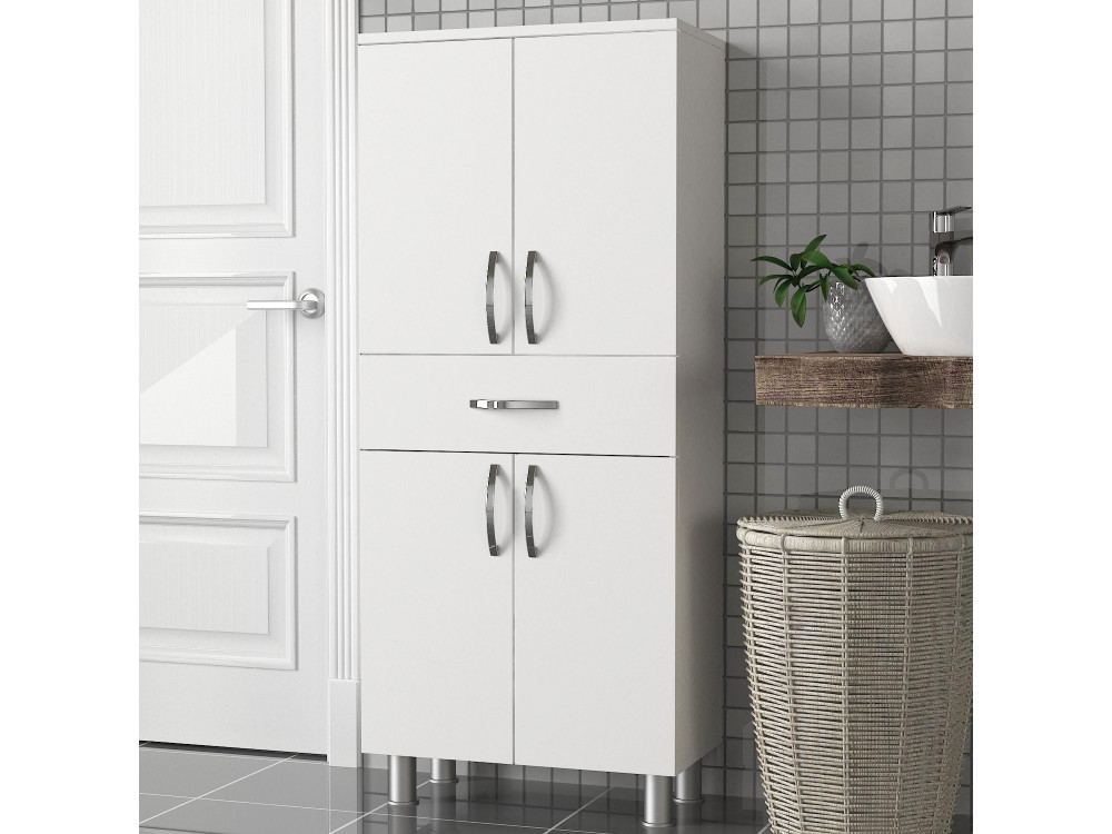 Houten badkamermeubel "Arizona" - 59 x 31 x 140 cm - Wit