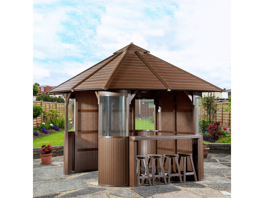 Jacuzzi spa overkapping huisje "Bali" - 330 x 330 x 323 cm