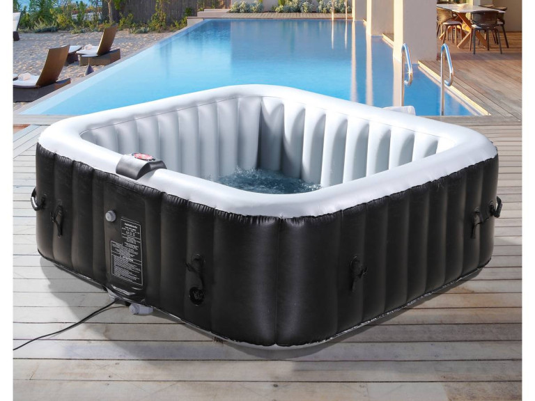 Opblaasbare jacuzzi spa pvc NICE - 6 zits - Grijs / Zwart