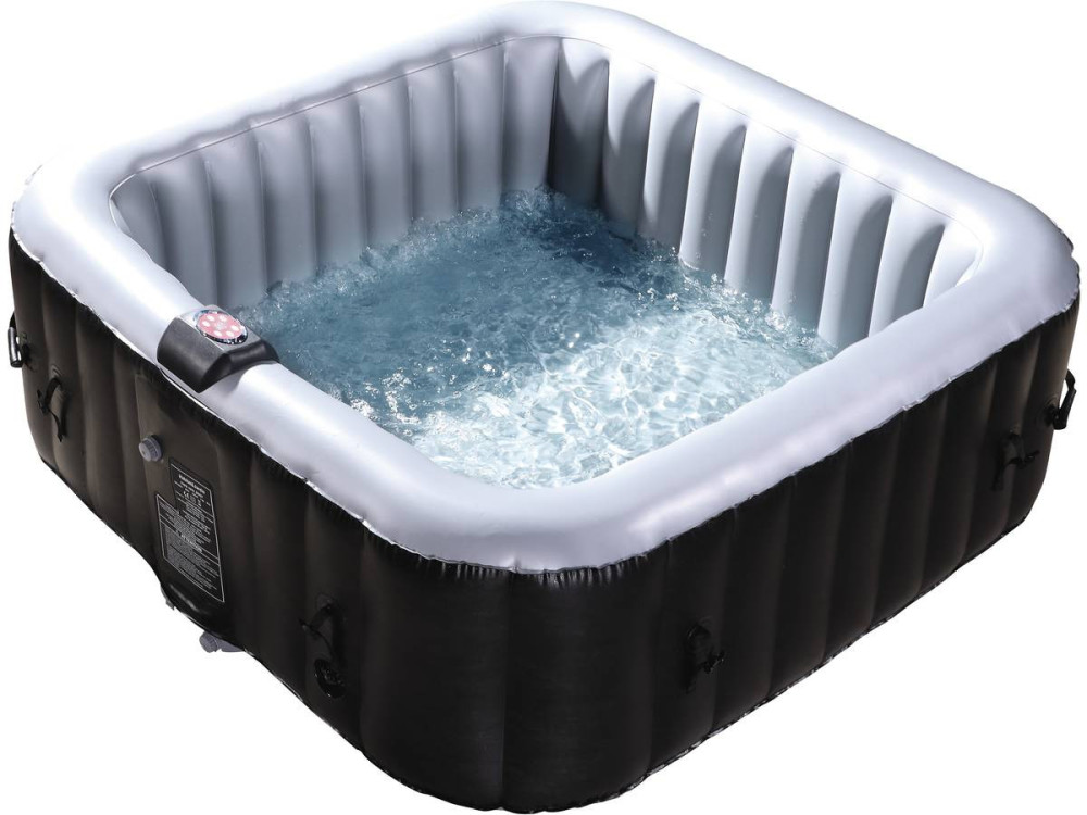 Opblaasbare jacuzzi spa pvc NICE - 6 zits - Grijs / Zwart