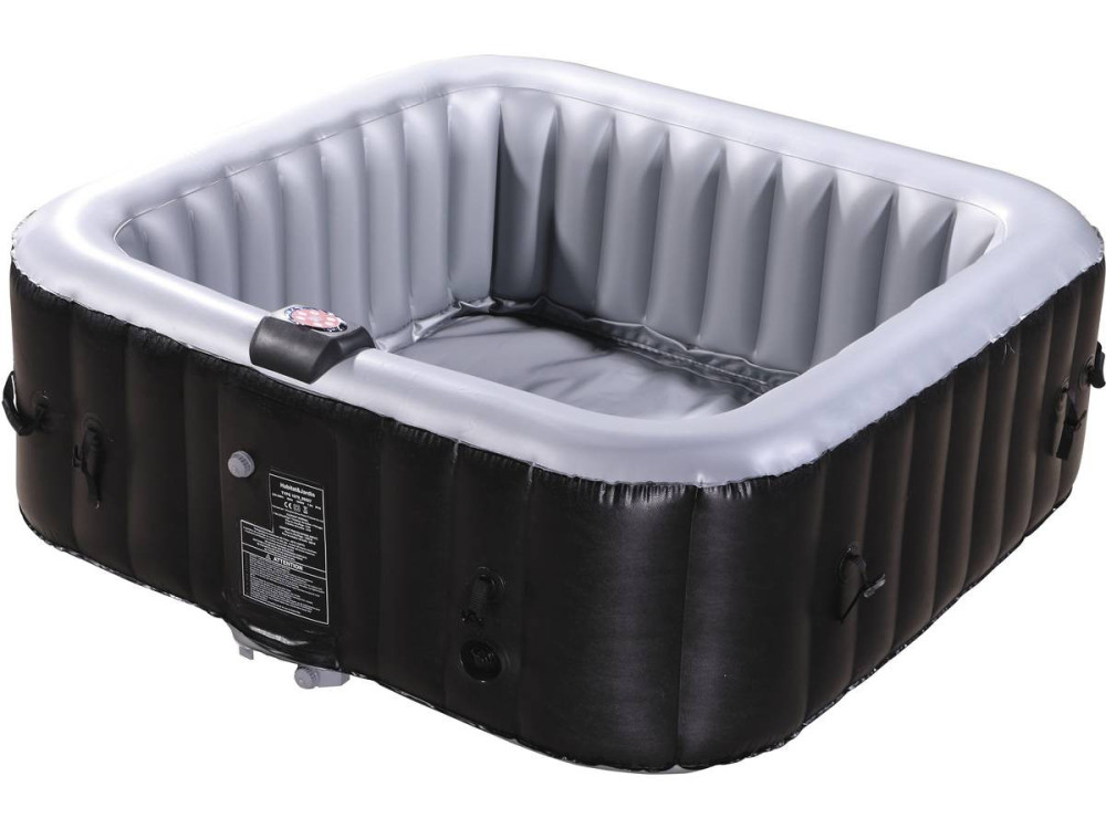 Opblaasbare jacuzzi spa pvc NICE - 6 zits - Grijs / Zwart