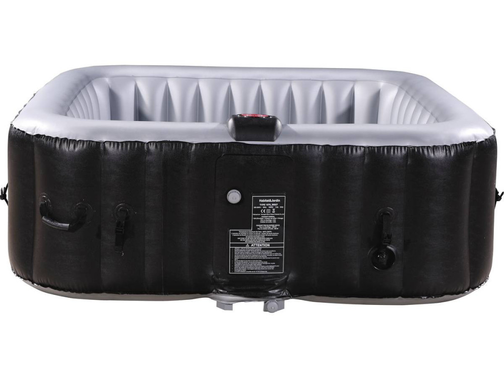 Opblaasbare jacuzzi spa pvc NICE - 6 zits - Grijs / Zwart