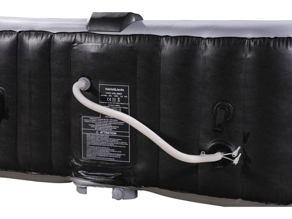 Opblaasbare jacuzzi spa pvc NICE - 6 zits - Grijs / Zwart