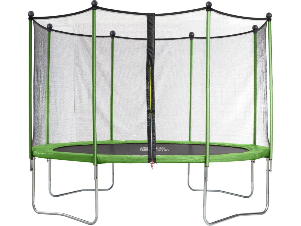 Trampoline buiten outdoor "Yoopi" - Ø 365 cm - Met net + ladder + beschermhoes + verankeringsset