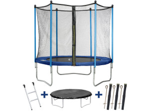 "Happy" trampoline - Ø 1,80 m - met net + ladder + afdekking + verankeringsset