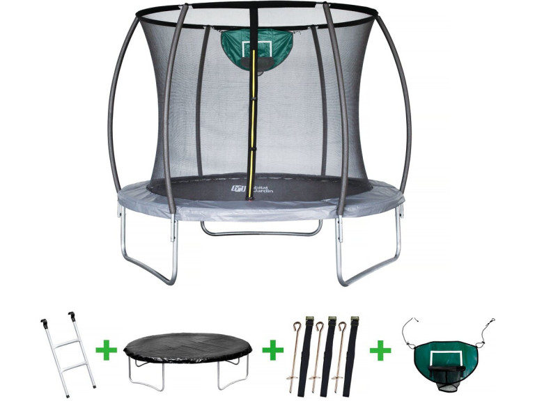 Trampoline met "jumper" net - Ø 4.88 m - Grijs