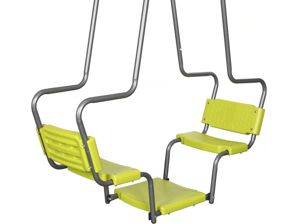 Schommel metaal buitenspeelgoed "Ludo II" 4 speeltoestellen - 315 x 225 x 195 cm - Groen