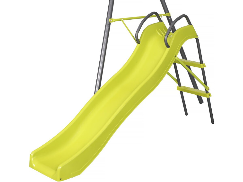 Schommel metaal buitenspeelgoed "Ludo II" 4 speeltoestellen - 315 x 225 x 195 cm - Groen