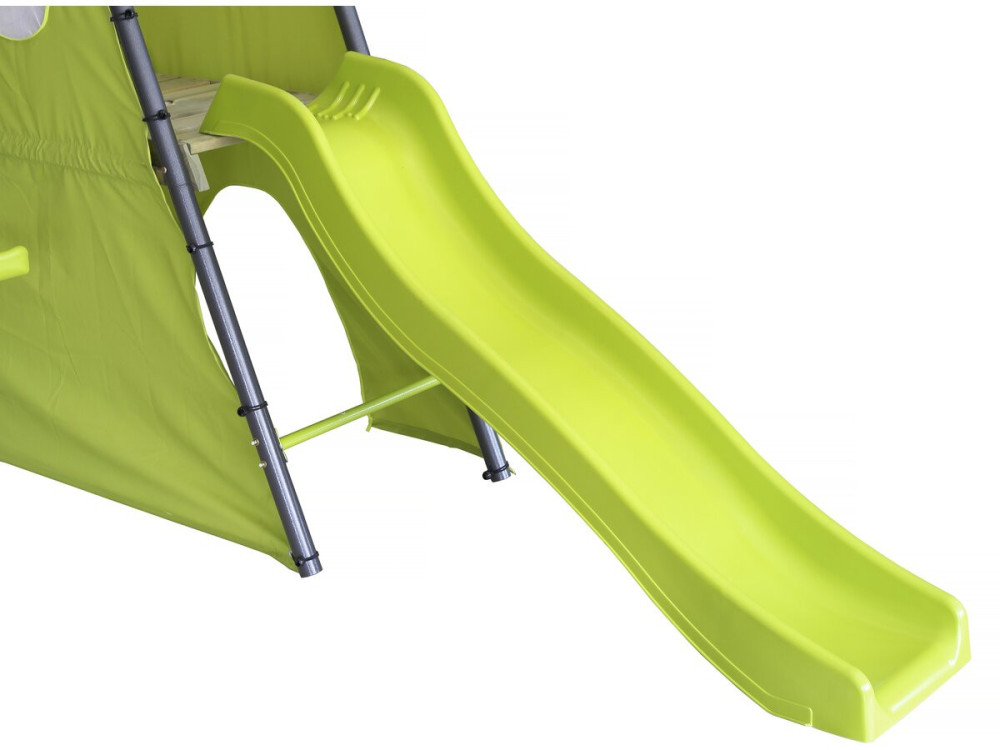 Dany" metalen speelstructuur met glijbaan - 5 toestellen - Groen