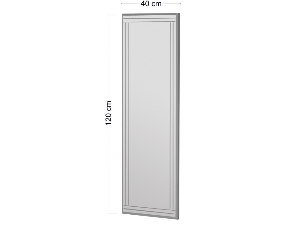 Buhem" houten spiegel - 40 x 120 cm - Wit