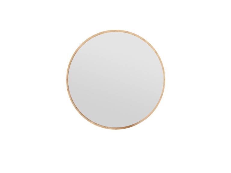 Ozze" houten spiegel - 60 x 60 cm - Beige