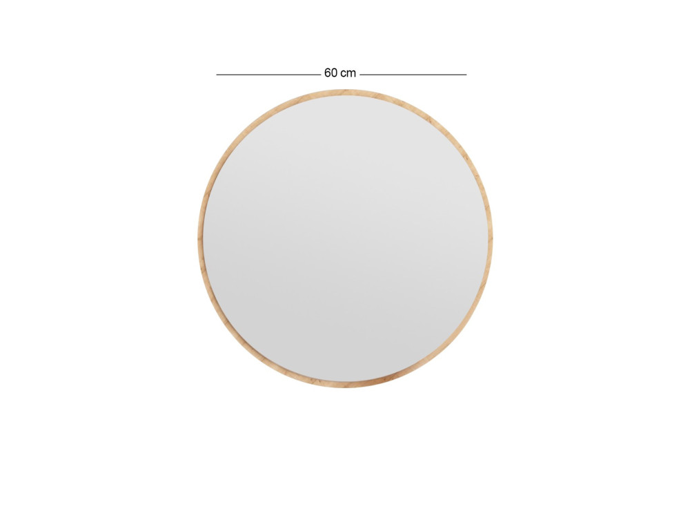 Ozze" houten spiegel - 60 x 60 cm - Beige