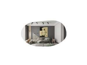 Vanomi" houten spiegel - 52 x 89 cm - Zwart