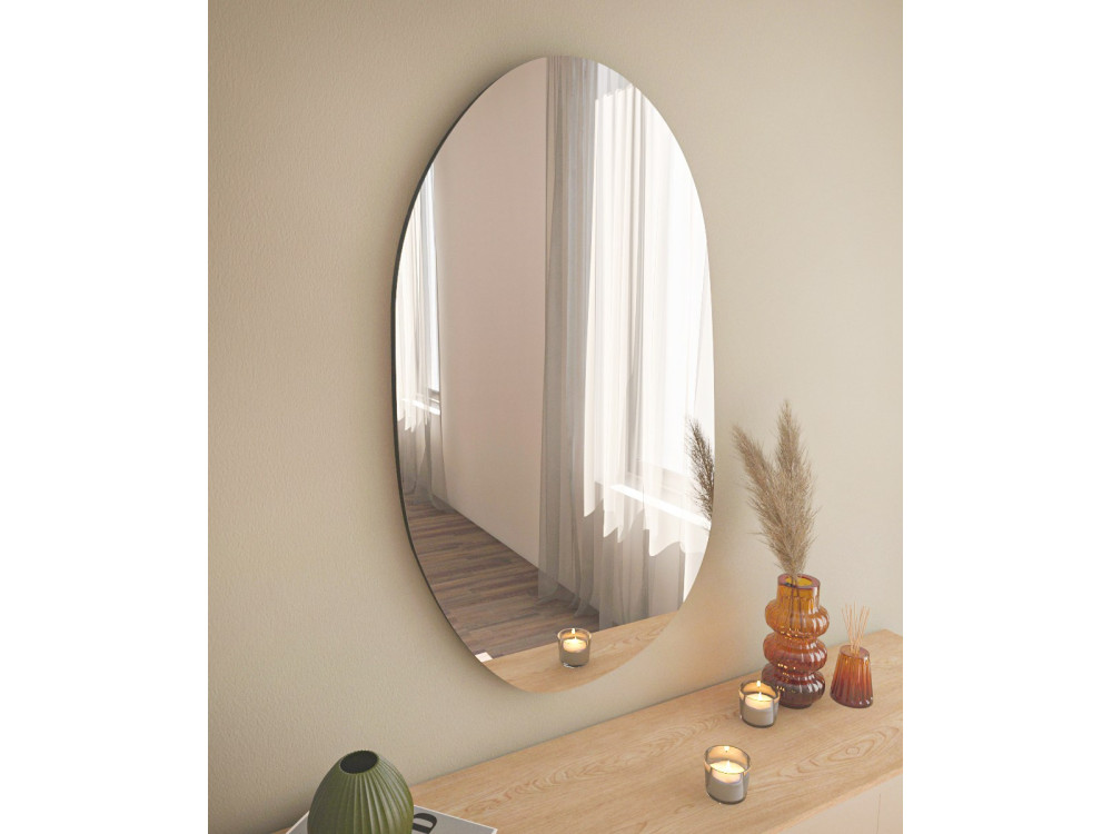 Vanomi" houten spiegel - 52 x 89 cm - Zwart
