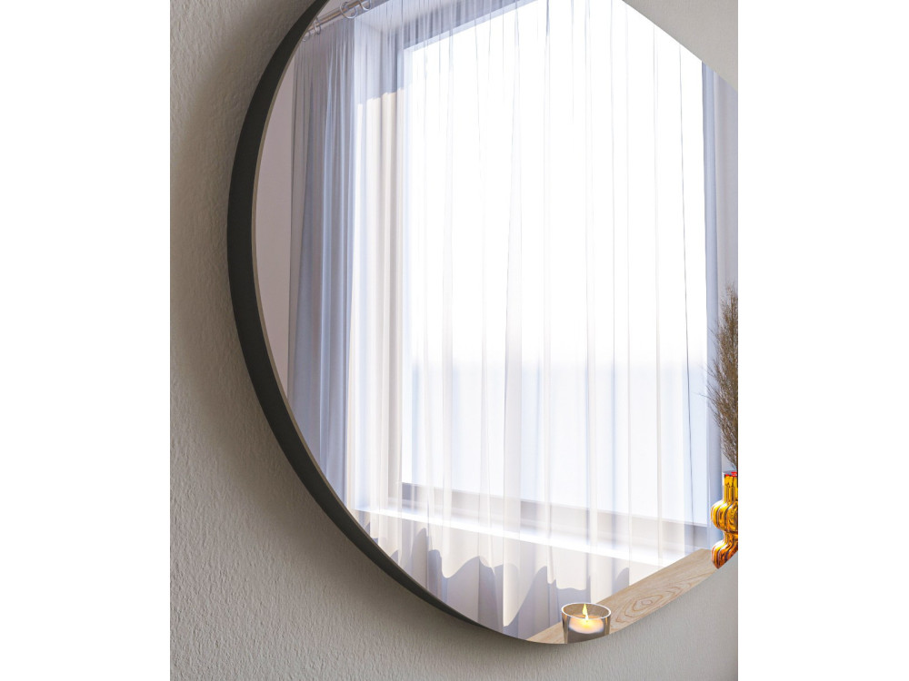 Vanomi" houten spiegel - 52 x 89 cm - Zwart