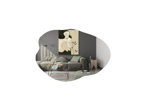 Ohho" houten spiegel - 60 x 85 cm - Zwart