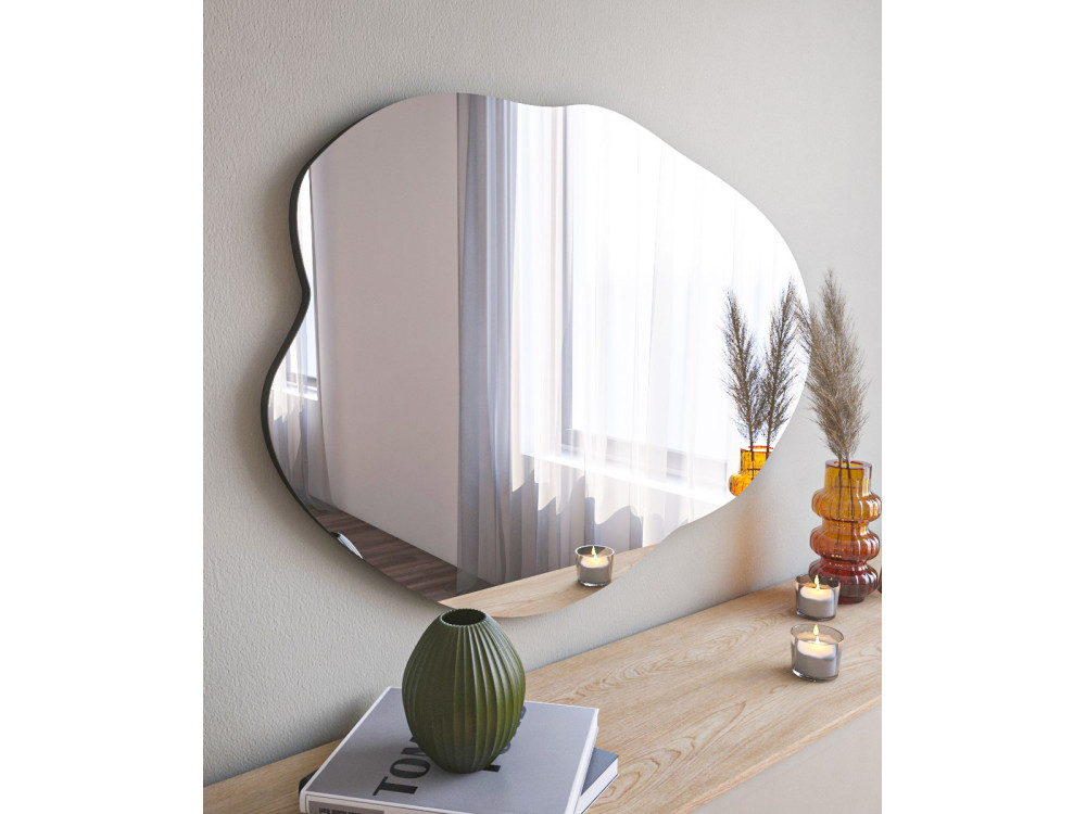 Ohho" houten spiegel - 60 x 85 cm - Zwart