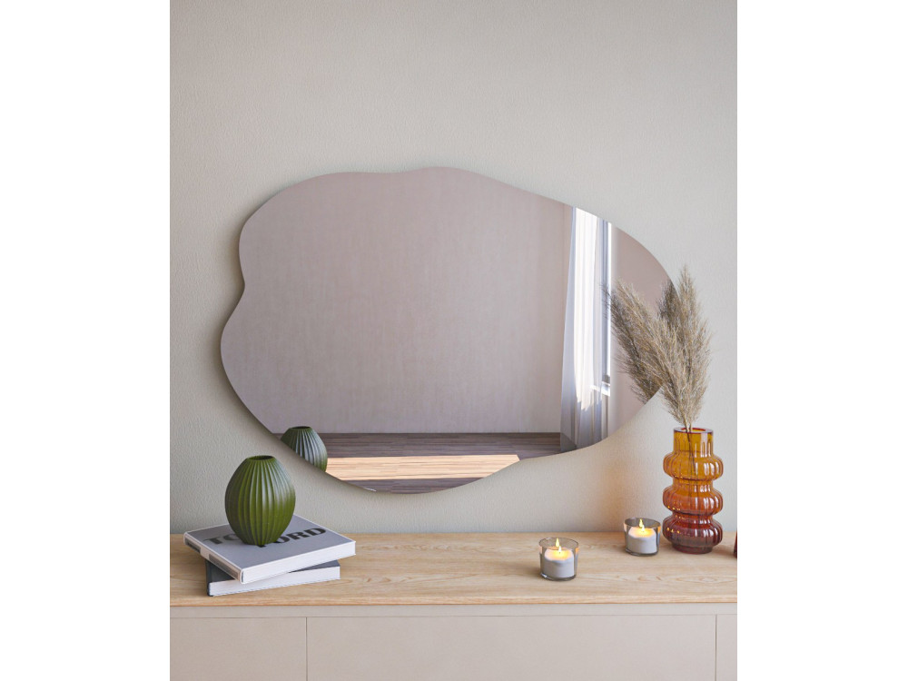 Ohho" houten spiegel - 60 x 85 cm - Zwart