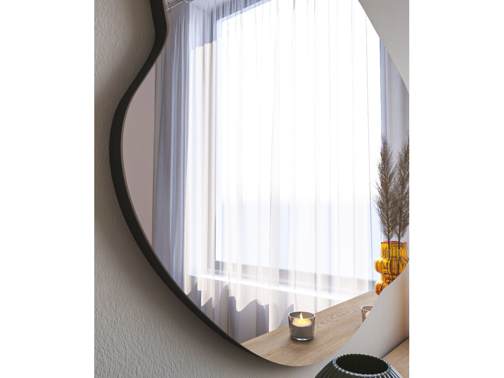 Ohho" houten spiegel - 60 x 85 cm - Zwart