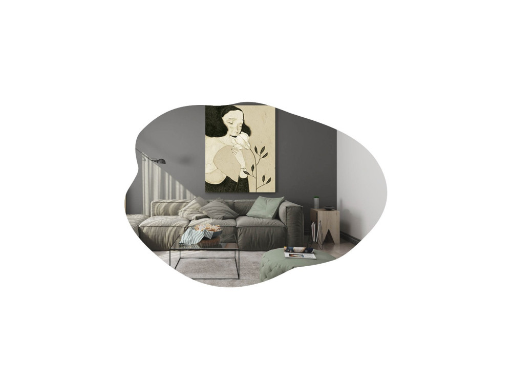 Ohho" houten spiegel - 60 x 85 cm - Zwart