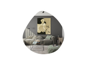 Besso" houten spiegel - 60 x 60 cm - Zwart