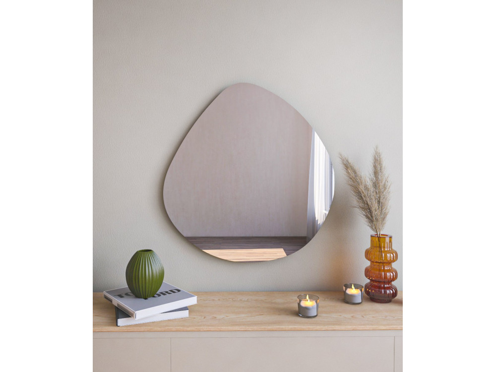 Besso" houten spiegel - 60 x 60 cm - Zwart