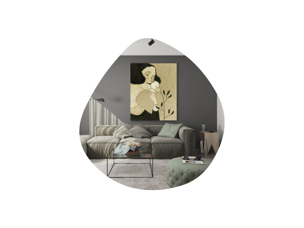 Besso" houten spiegel - 60 x 60 cm - Zwart