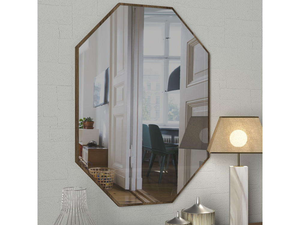 Decoratieve houten spiegel "Lost" - 45 x 70 cm - Bruin