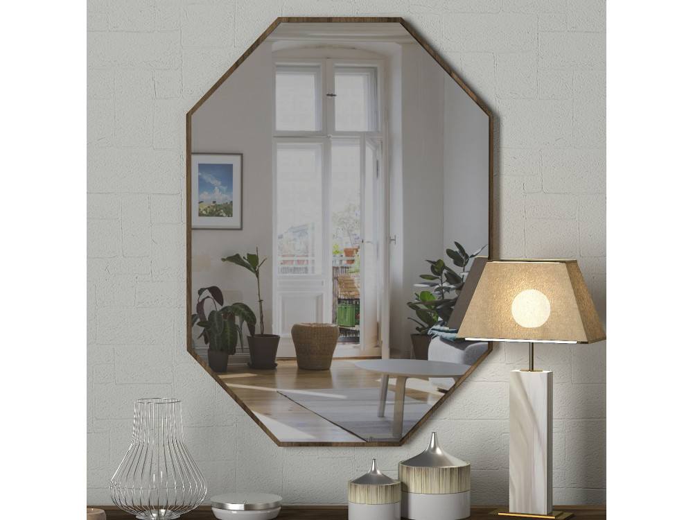 Decoratieve houten spiegel "Lost" - 45 x 70 cm - Bruin
