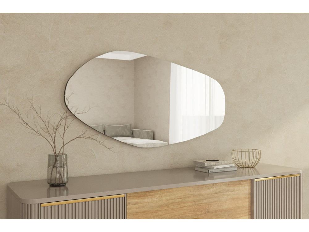Bella" houten spiegel - 60 x 120 cm - Zwart