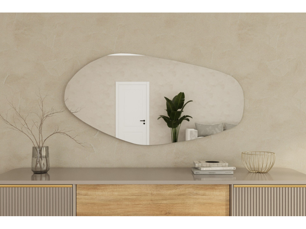 Bella" houten spiegel - 60 x 120 cm - Zwart