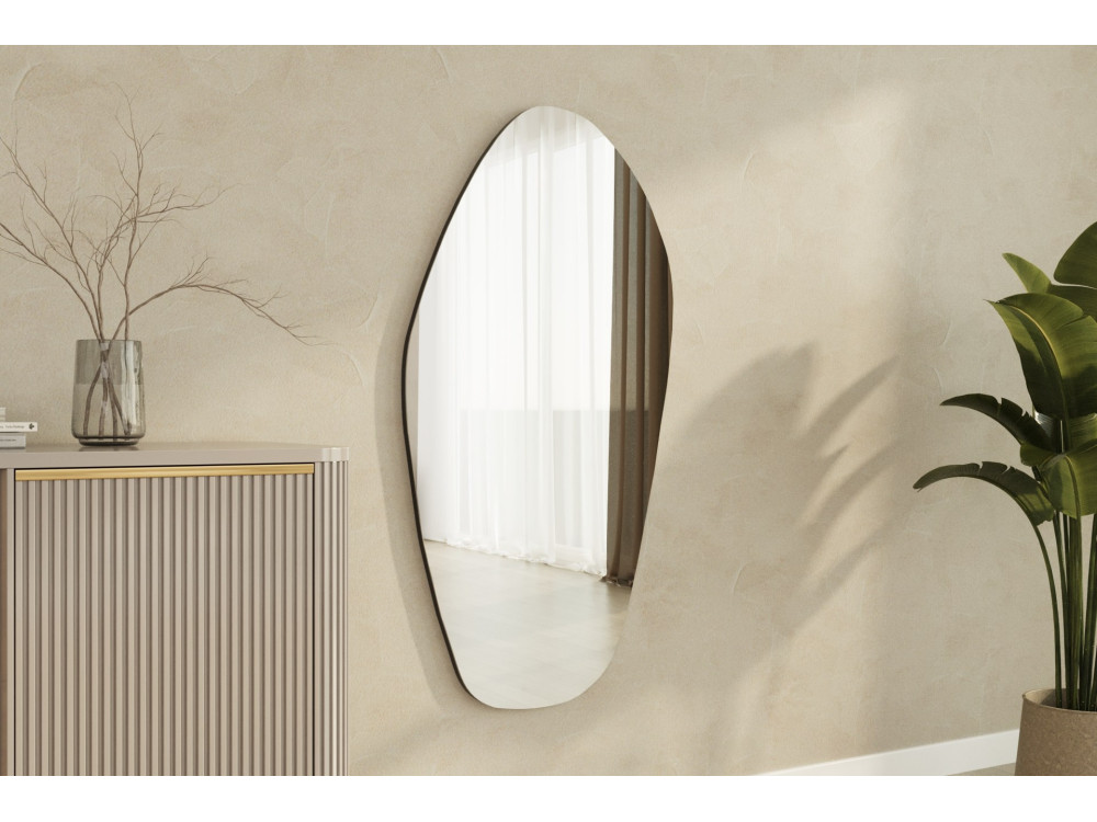 Bella" houten spiegel - 60 x 120 cm - Zwart