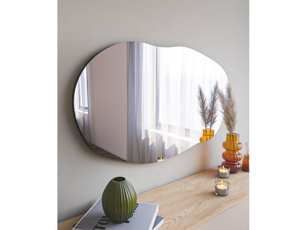 Houten spiegel "Lossa" - 52 x 89 cm - Zwart