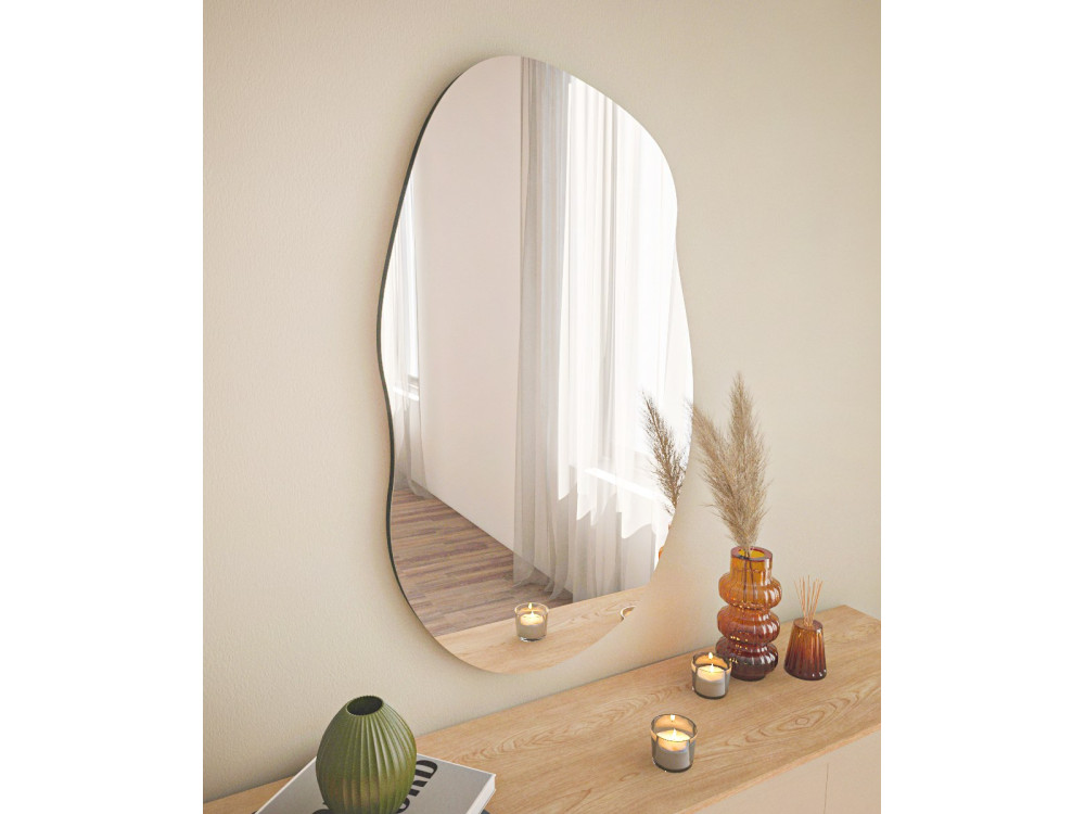 Houten spiegel "Lossa" - 52 x 89 cm - Zwart