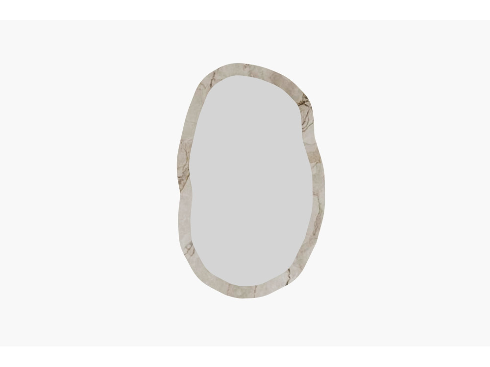 Houten spiegel "Lossa" - 52 x 86 cm - Gemarmerd beige