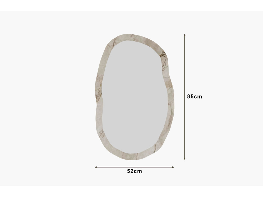 Houten spiegel "Lossa" - 52 x 86 cm - Gemarmerd beige