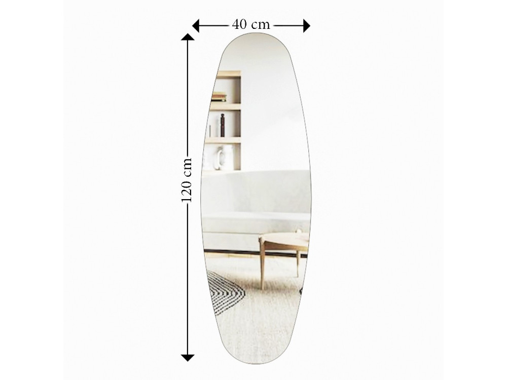 Venti" houten paard spiegel - 40 x 120 cm - Transparant