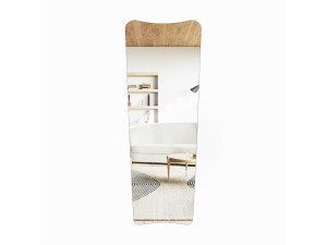 Vitros" houten spiegel - 55 x 150 cm - Zwart