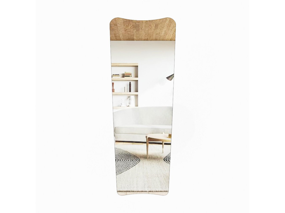 Vitros" houten spiegel - 55 x 150 cm - Zwart