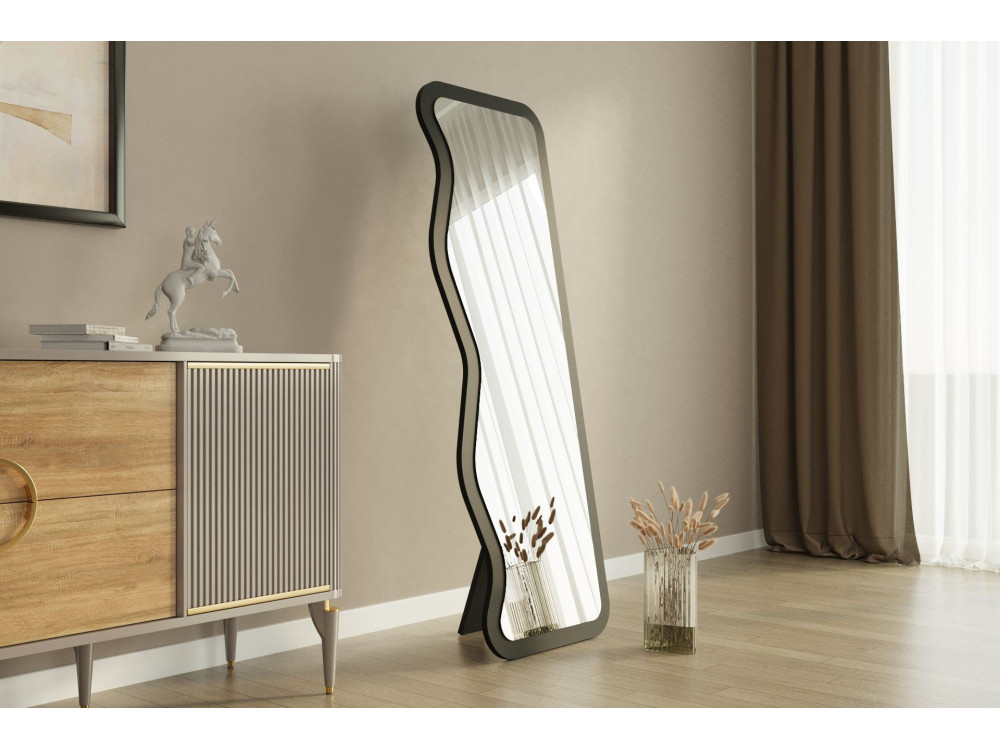 Houten spiegel "Asel" - 50 x 160 cm - Zwart