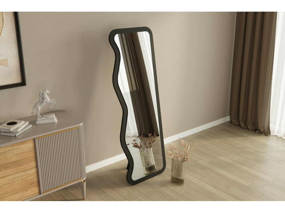 Houten spiegel "Asel" - 50 x 160 cm - Zwart