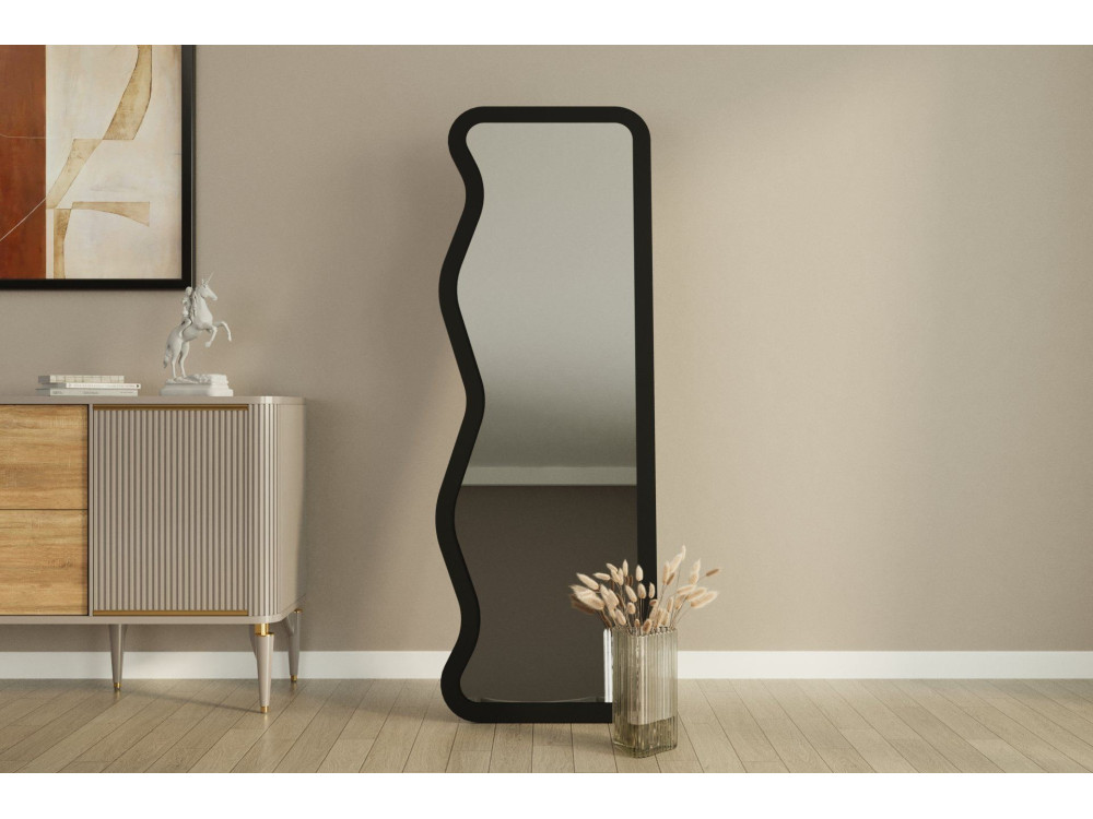 Houten spiegel "Asel" - 50 x 160 cm - Zwart