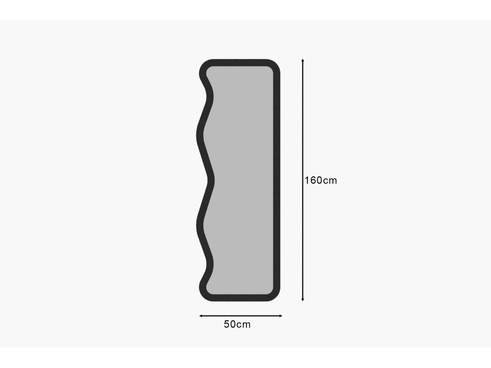 Houten spiegel "Asel" - 50 x 160 cm - Zwart