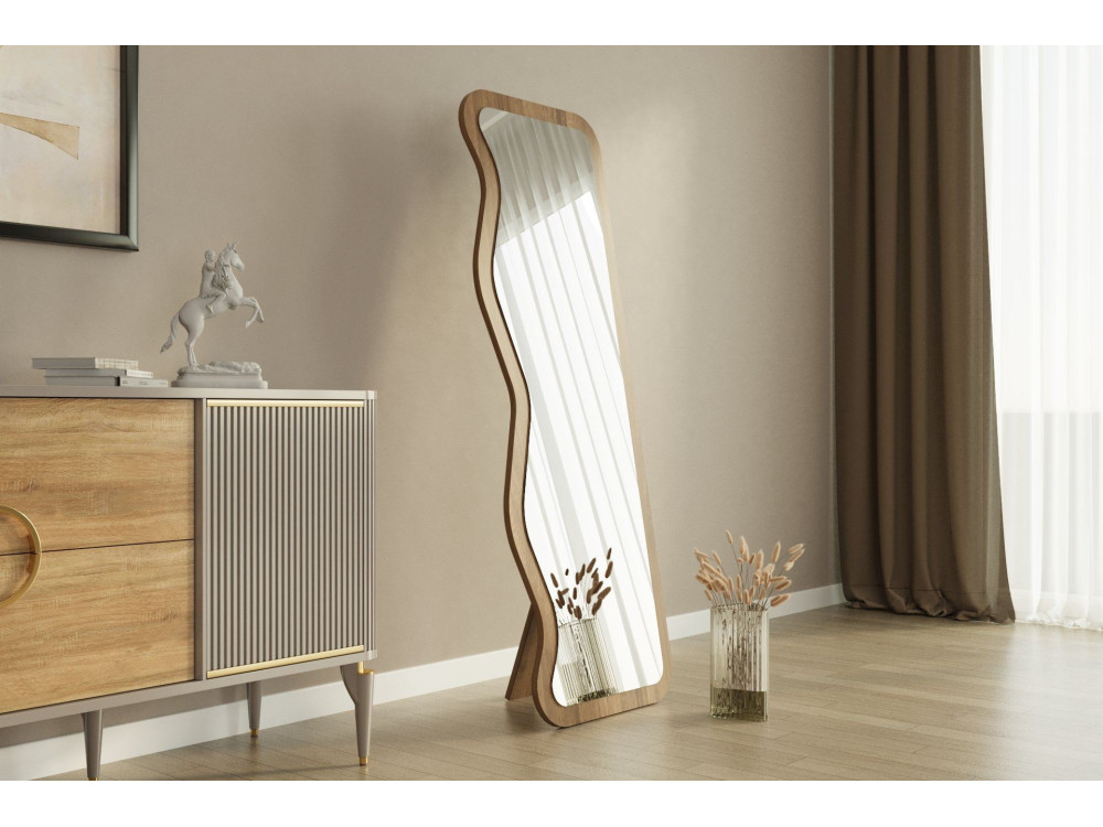 Houten spiegel "Asel" - 50 x 160 cm - Bruin