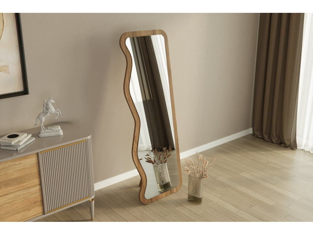 Houten spiegel "Asel" - 50 x 160 cm - Bruin